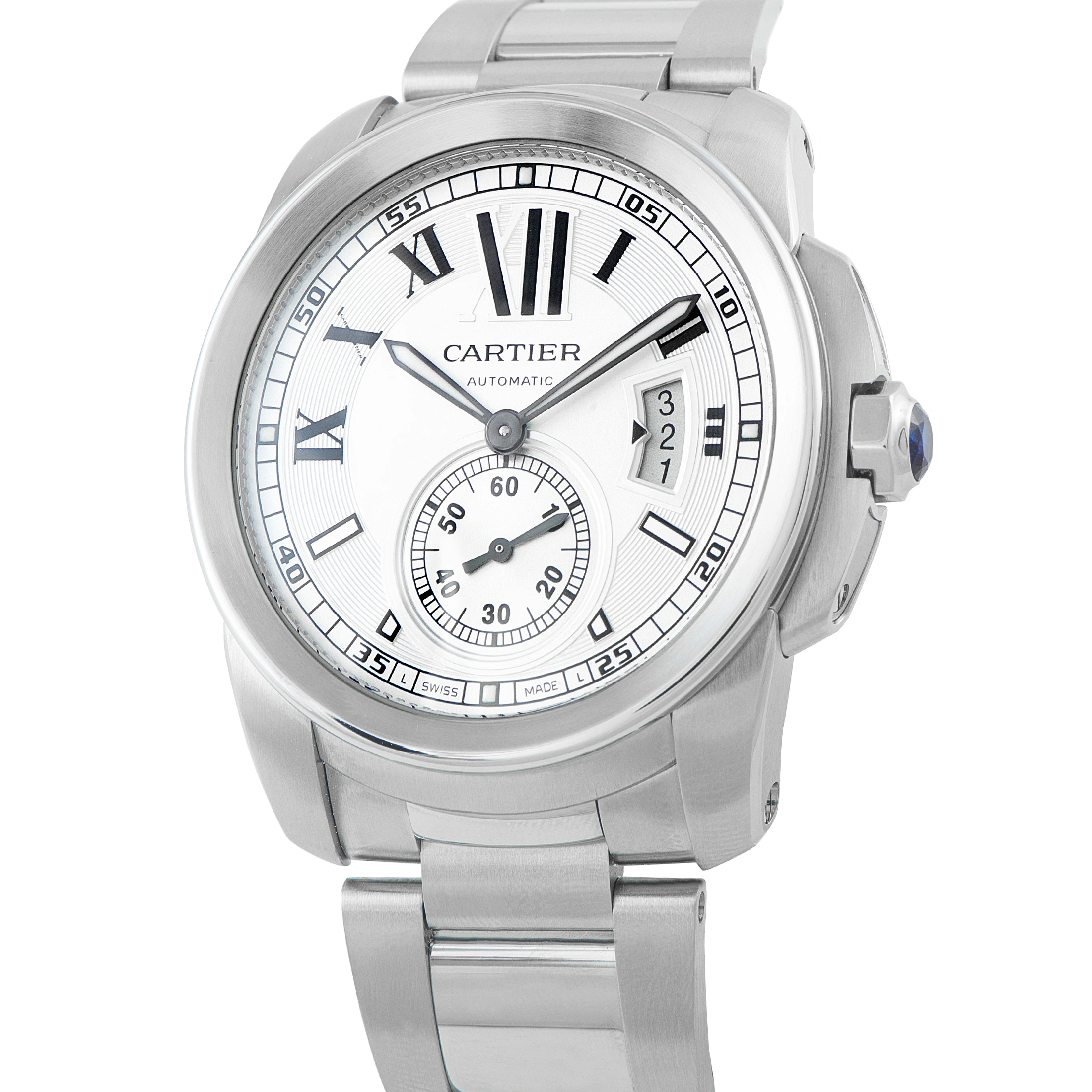 Cartier Calibre de Cartier Stainless Steel Watch w7100015 For Sale