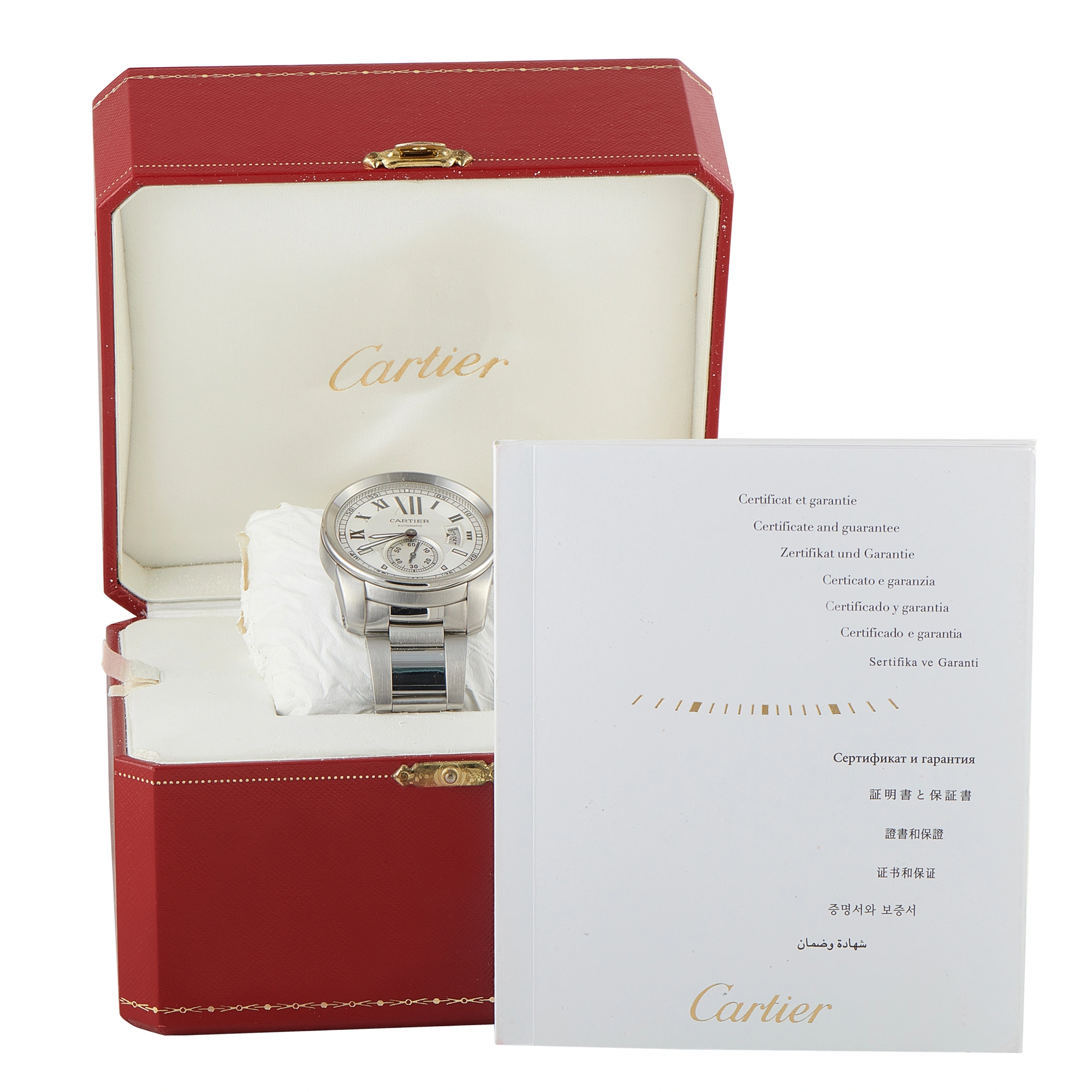 Cartier Calibre de Cartier Stainless Steel Watch w7100015 For Sale