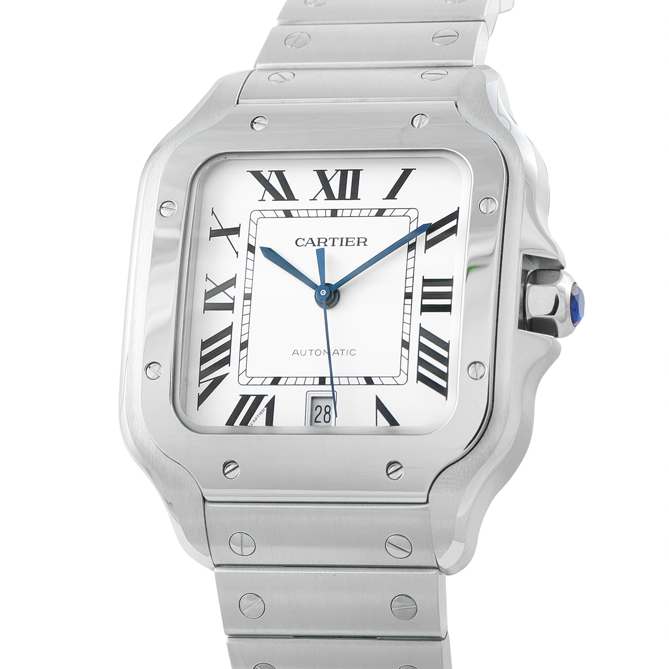 Cartier Santos Large Model Steel Watch WSSA0018 For Sale